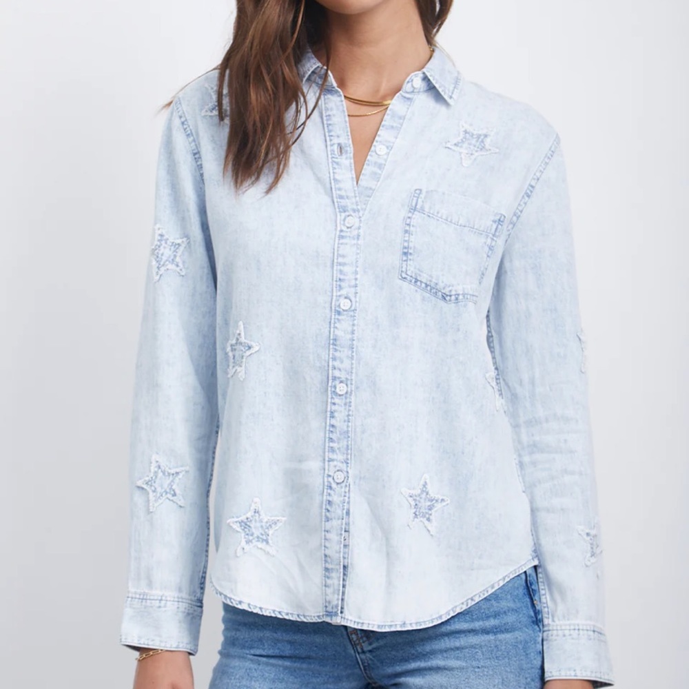 Rails Ingrid Bluejean Shirt in “light acid stars”